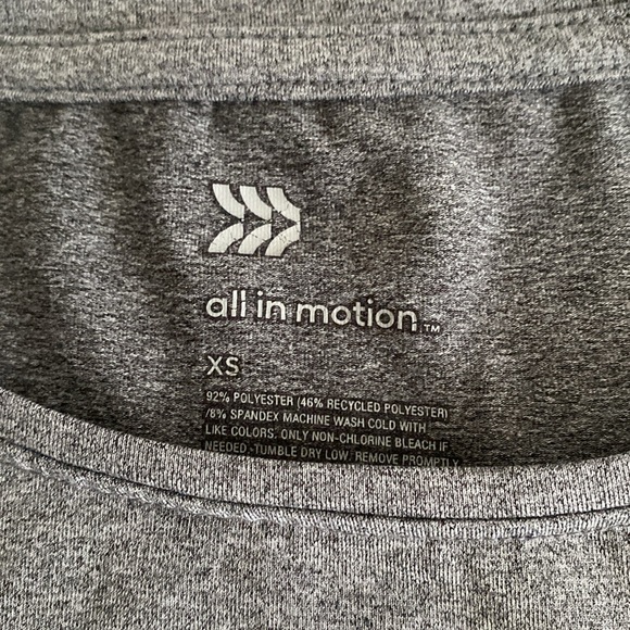 All in Motion. Gray shirt. Athletic. Size XS - Picture 2 of 3